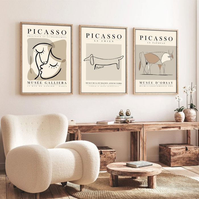 Wallity Huhu253 Cuadro Decorativo enmarcado de 3 piezas 50 x 35 cm